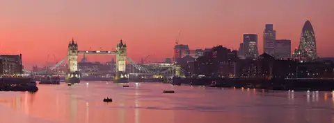 The Thames and Tower Bridge at sunset